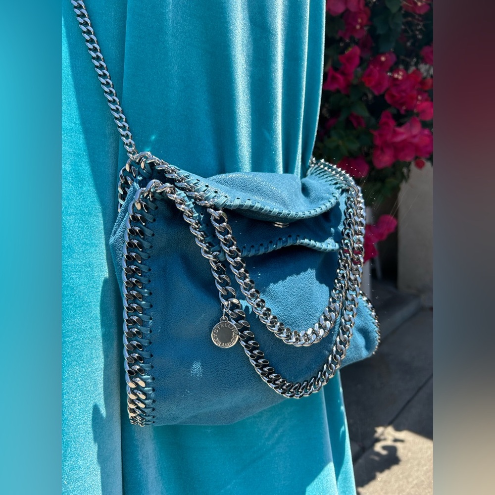 Stella McCartney Teal Chain-Trimmed Purse 💚 - Picture 3 of 12
